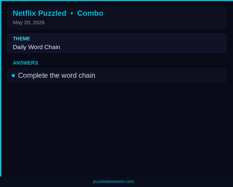 Netflix Puzzled Combo Solution May 20 2026