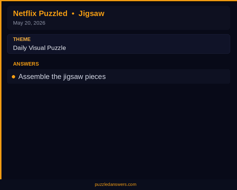 Netflix Puzzled Jigsaw Solution May 20 2026