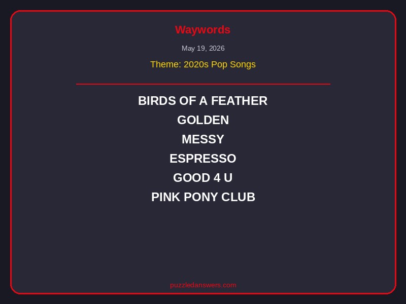 Netflix Puzzled Waywords Solution May 19 2026